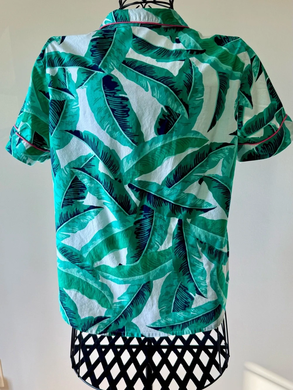 Liz Claiborne - 2-Piece Tropical Palm Print Cotton Pajama Set - S